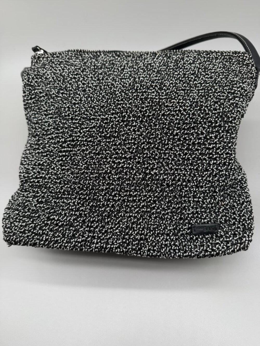 The Sak Black and White Textured Shoulder Bag